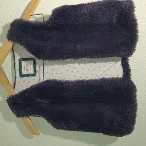 Mini Boden Purple fuzzy vest Girls s